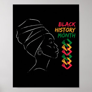 Poster Mulher Afro Mês da História Negra Cor Homens Mulhe