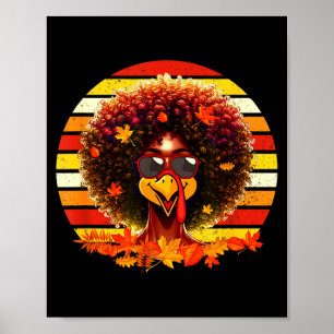 Poster Mulher Afro Vintage Retro Peru Dia de Ação de Graç