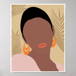 Poster Mulher Afrocentríca Boho