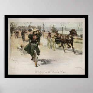 Poster Mulher Andando de bicicleta 1897