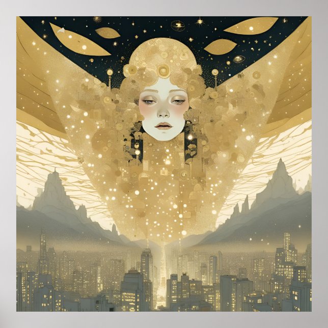 Poster Mulher Angels na Dourada (Frente)