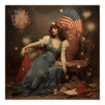 Mulher Ano novo americana com um sinalizador