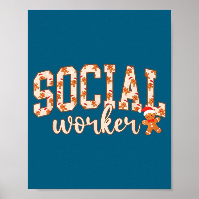 Poster Mulher assistente social homem de biscoito de geng (Frente)