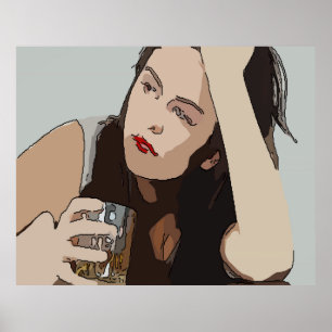 Póster Mulher Bebendo Whisky