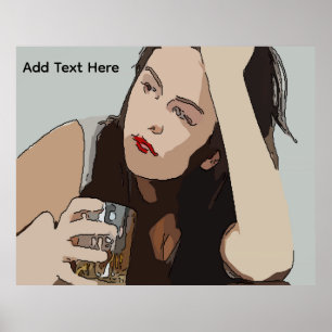 Poster Mulher Bebendo Whisky