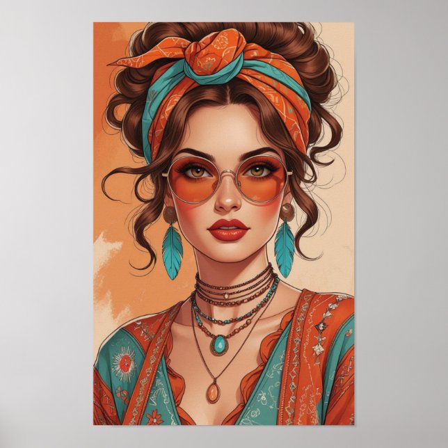 Poster Mulher Boho Confiante (Frente)