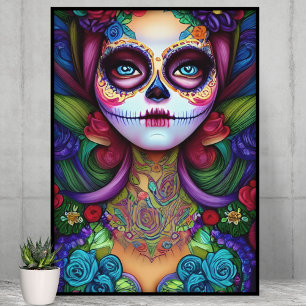 Poster Mulher Bonita Día de los Muertos
