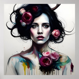 Poster Mulher bonita e desalinhada 