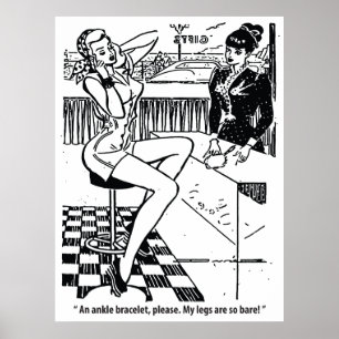 Poster Mulher bonito no Compro, Humor, Vintage