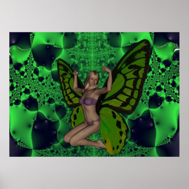 Poster Mulher borboleta (Frente)