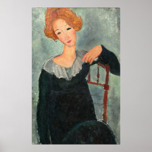 Poster Mulher Cabelo Vermelho - Amedeo Modigliani Fine Ar