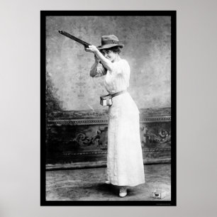 Poster Mulher caçadora de armadilhas com Shotgun 1914