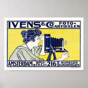 Poster Mulher-Câmera, Fotógrafo, Van Caspel