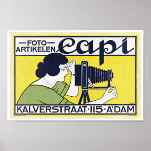 Poster Mulher-Câmera, Fotógrafo, Van Caspel