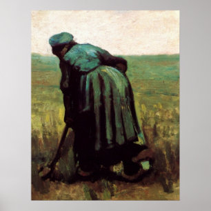 Póster Mulher Camponesa Cavando por Vincent van Gogh
