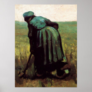 Póster Mulher Camponesa Cavando por Vincent van Gogh