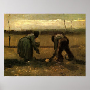 Póster Mulher Camponesa Plantando Batata por Vincent van