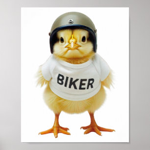 Poster Mulher Ciclista Garota Moto Poder GRL
