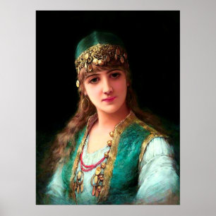 Poster Mulher cigana vitoriana elegante boho bellydancer