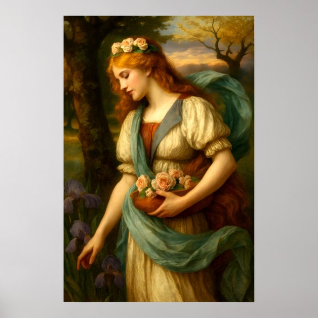 Poster Mulher Colhendo Flores (Frente)