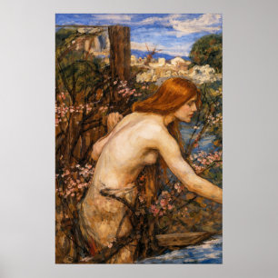 Poster Mulher Colhendo Flores por John William Waterhouse