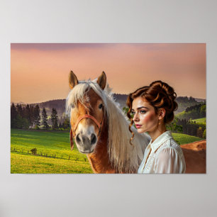 Poster Mulher com Cavalo