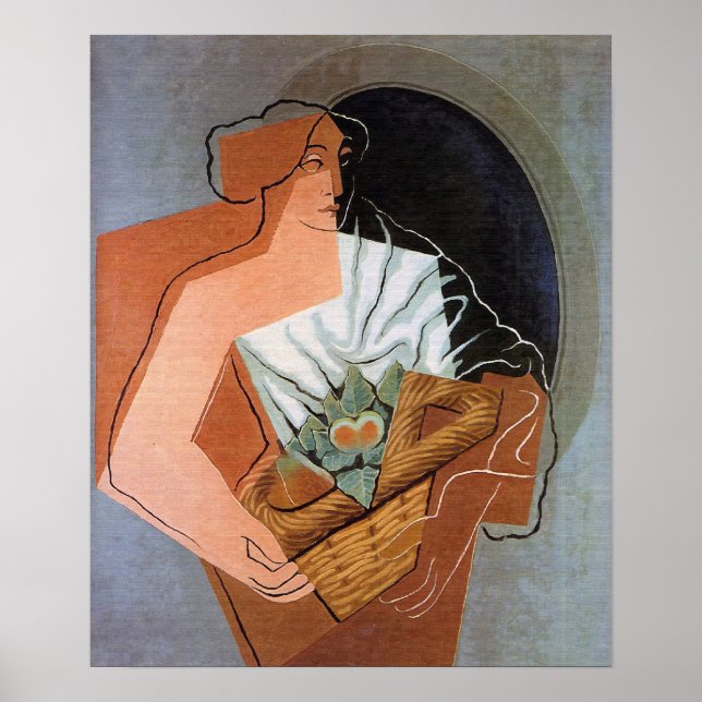 Poster Mulher com Cesta, por Juan Gris (Frente)