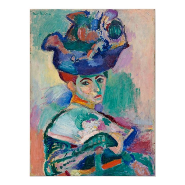 Póster Mulher com chapéu de Henri Matisse (Frente)