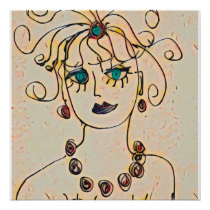 Póster Mulher com colar