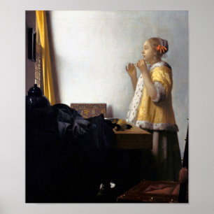 Poster Mulher com Colar Pérola, Johannes Vermeer