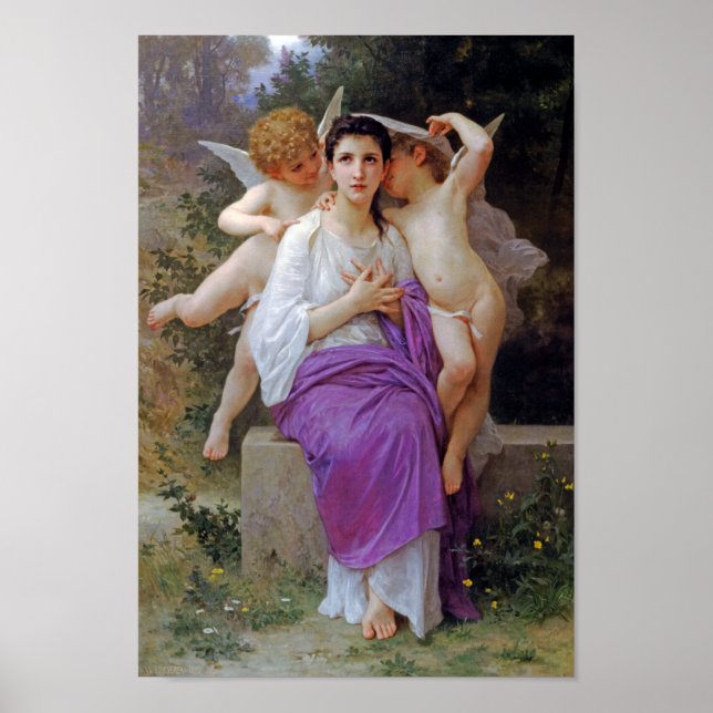 Poster Mulher com Cupido, Bouguereau (Frente)