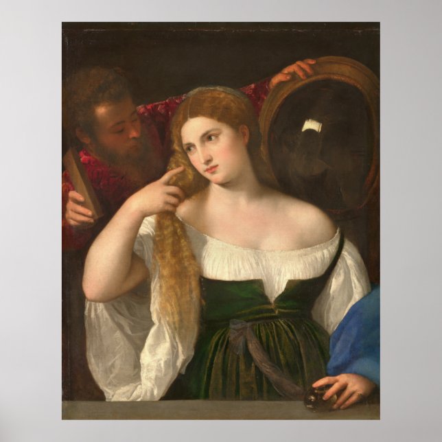 Póster Mulher com espelho de Titian (Frente)