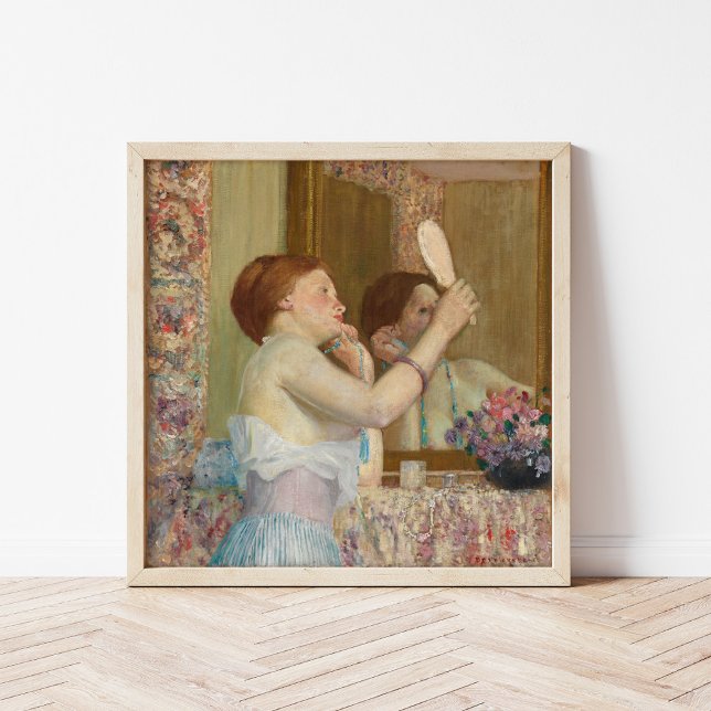 Poster Mulher com Espelho | Frederick Carl Frieseke (Criador carregado)