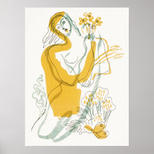 Poster Mulher com flores