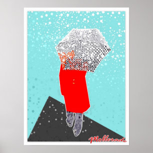 Póster Mulher com guarda-chuva