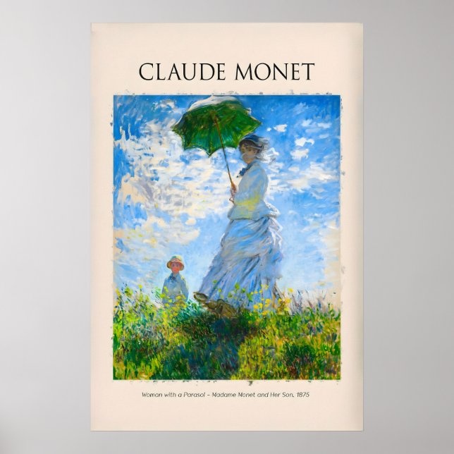 Poster Mulher com Guarda-Sol Madame Monet Filho (Frente)