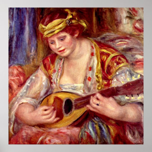 Poster Mulher com Mandolin (Frente)