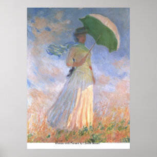 Póster Mulher com o parasol por Claude Monet