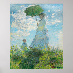 Poster Mulher com Parasol Claude Monet