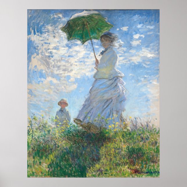 Poster Mulher com Parasol - Claude Monet Fine Art (Frente)