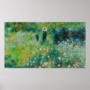 Poster Mulher com Parasol, Jardim, Renoir