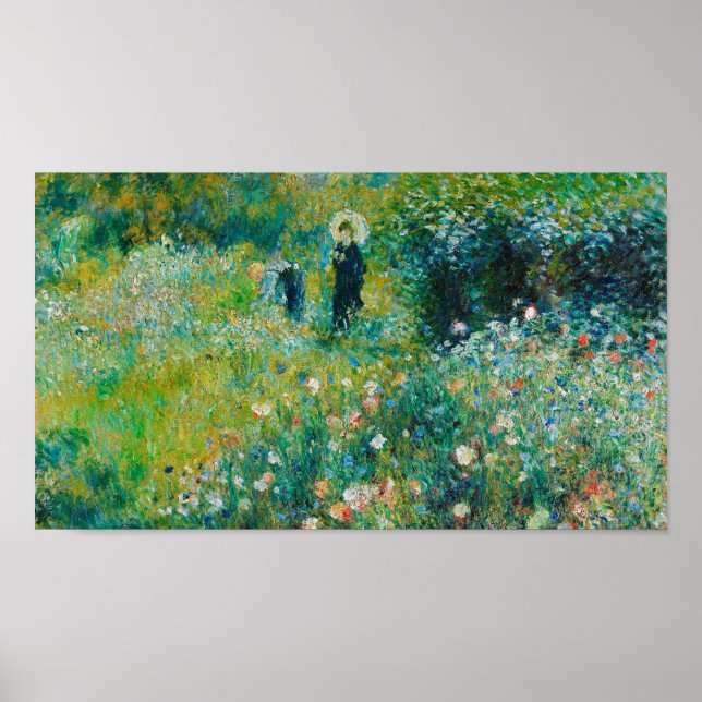Poster Mulher com Parasol, Jardim, Renoir (Frente)