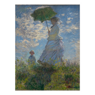 Póster Mulher com Parasol - Madame Monet e seu filho
