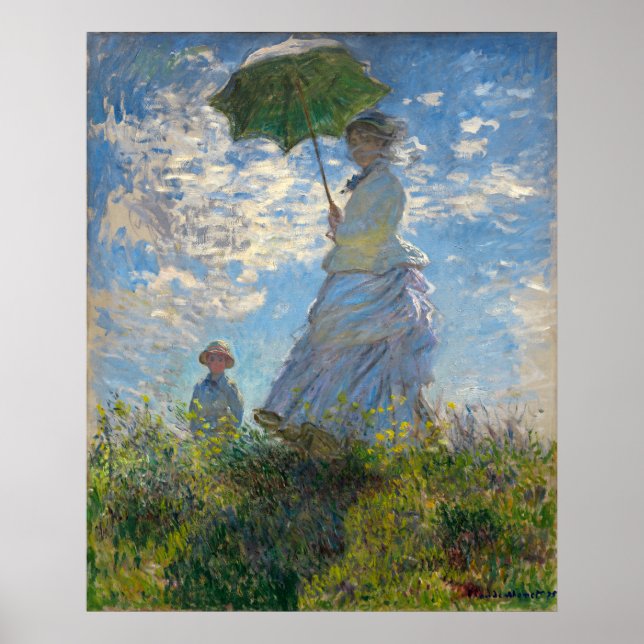 Poster Mulher com Parasol - Madame Monet e seu filho (Frente)