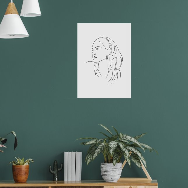 Poster Mulher com Scarf (Sala de Estar 1)