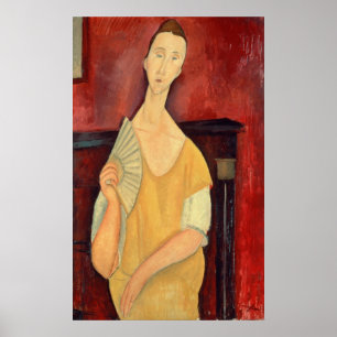 Póster Mulher com um fã 1919