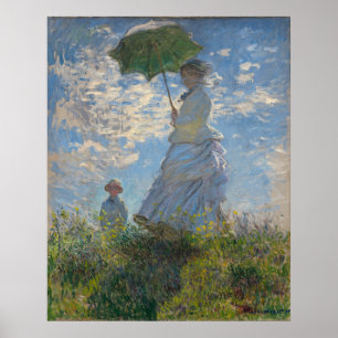 Poster Mulher com um Guarda-Sol   Paisagem Francesa
