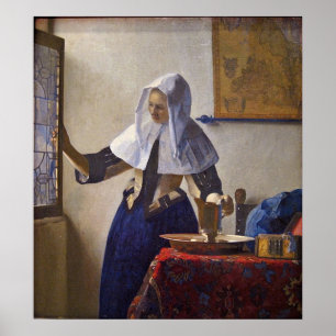 Póster Mulher com um jarro da água. por Johannes Vermeer