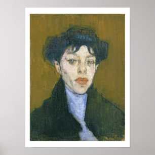 Póster Mulher com um lenço azul, c.1912 (óleo em canvas