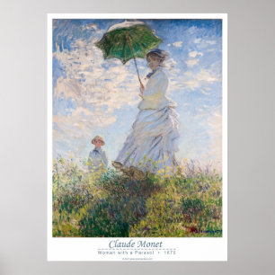 Póster Mulher com um parasol - senhora Monet e seu filho